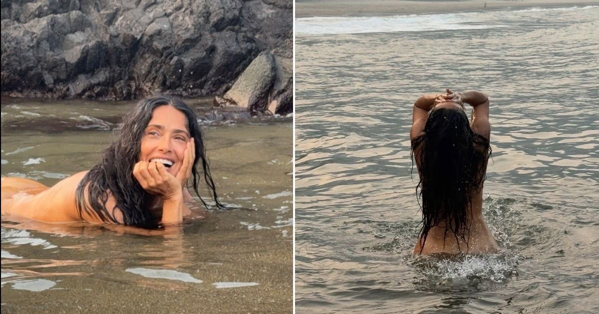 Salma Hayek celebra sus 60 años con atrevidas fotos en la playa